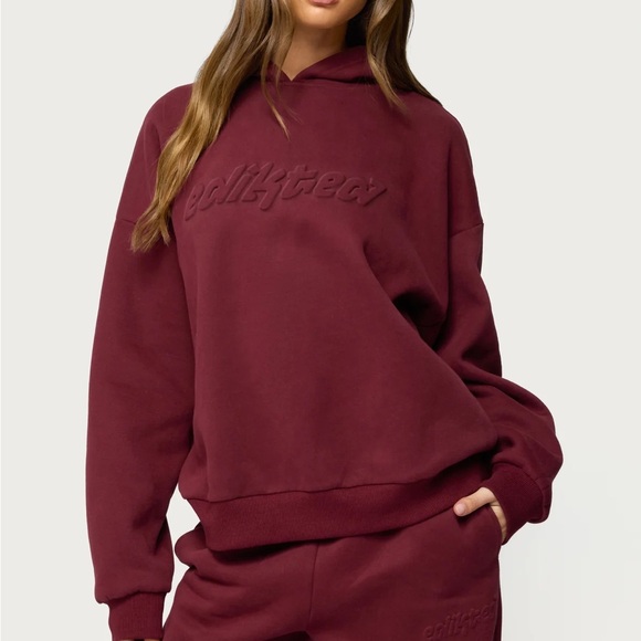 Edikted Maroon Matching Set - Hoodie and Sweatpants - Picture 5 of 8